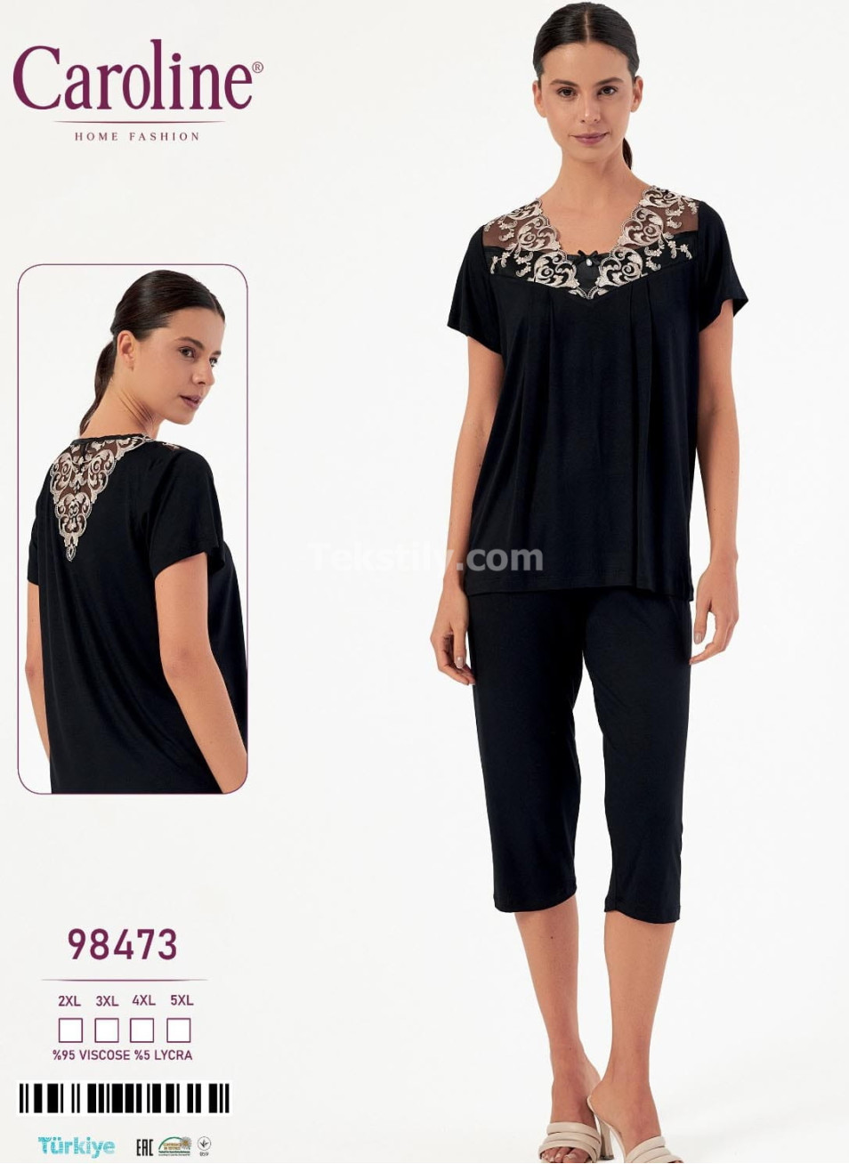 Женский Комплект с Капри Caroline (2XL+3XL+4XL+5XL)