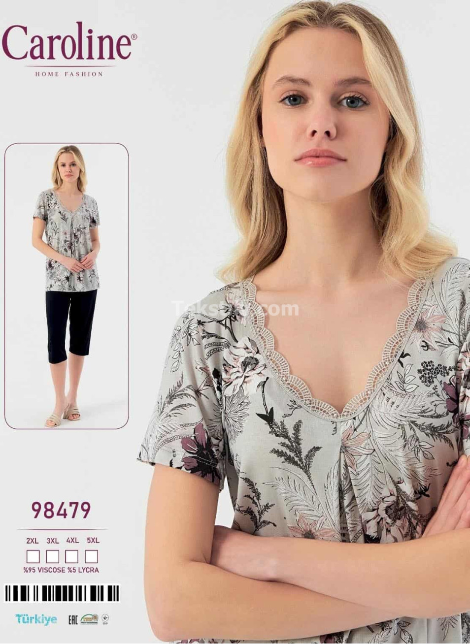 Женский Комплект с Капри Caroline (2XL+3XL+4XL+5XL)