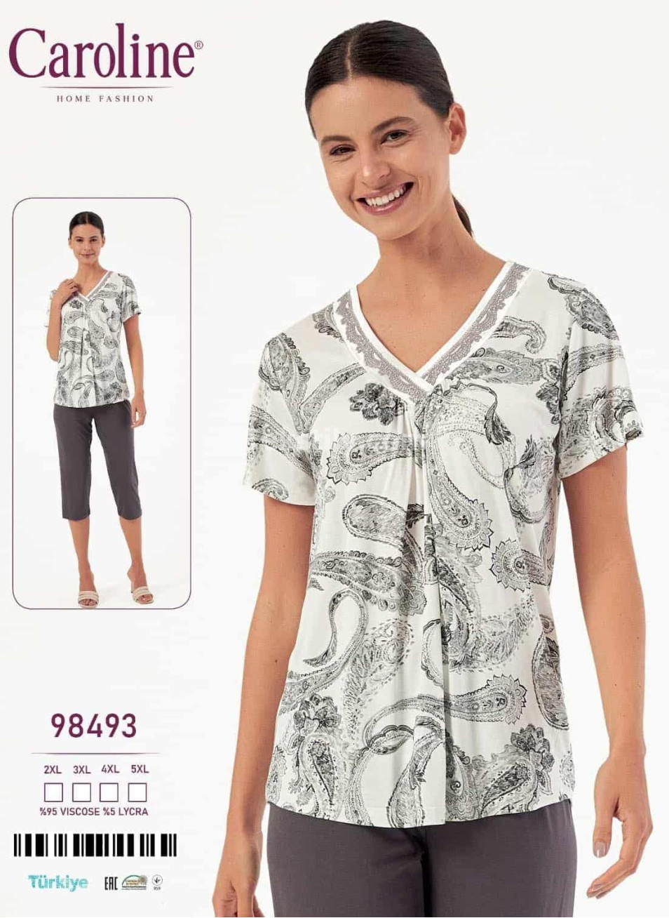 Женский Комплект с Капри Caroline (2XL+3XL+4XL+5XL)