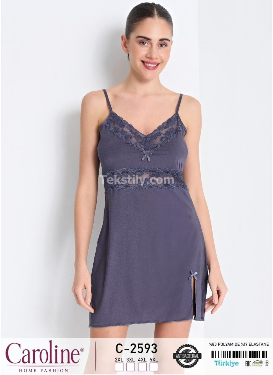 Ночная Женская Сорочка Caroline (2XL+3XL+4XL+5XL)