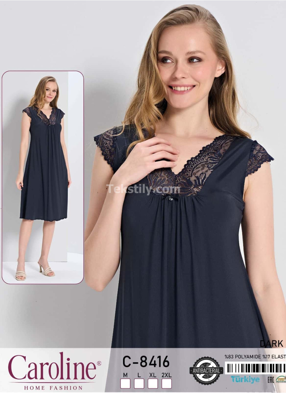 Ночная Женская Сорочка Caroline (M+L+XL+2XL)
