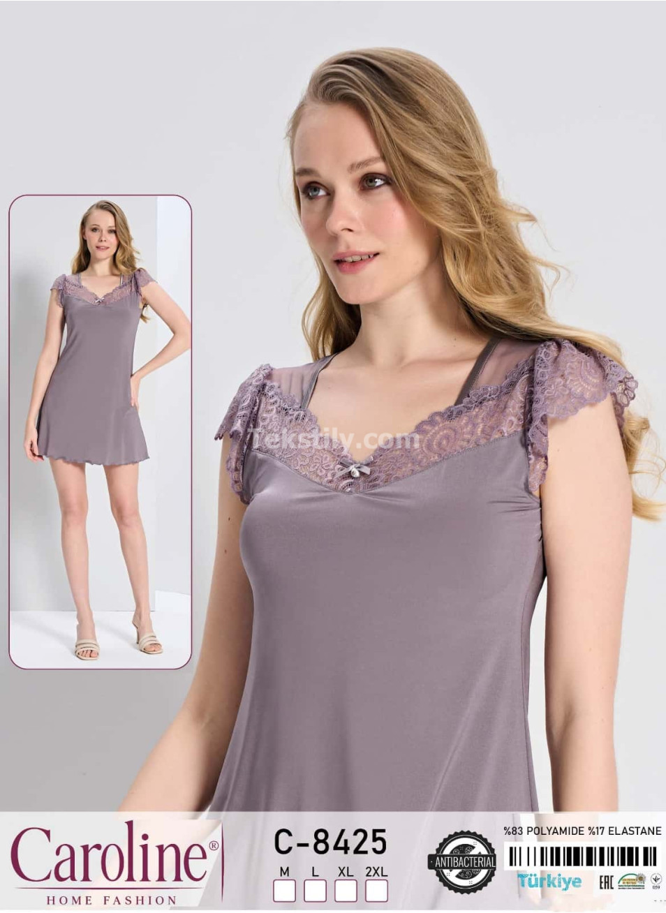 Ночная Женская Сорочка Caroline (M+L+XL+2XL)