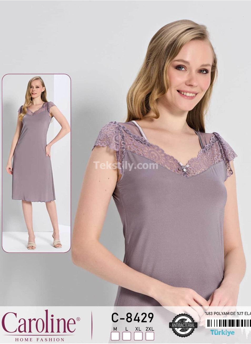 Ночная Женская Сорочка Caroline (M+L+XL+2XL)