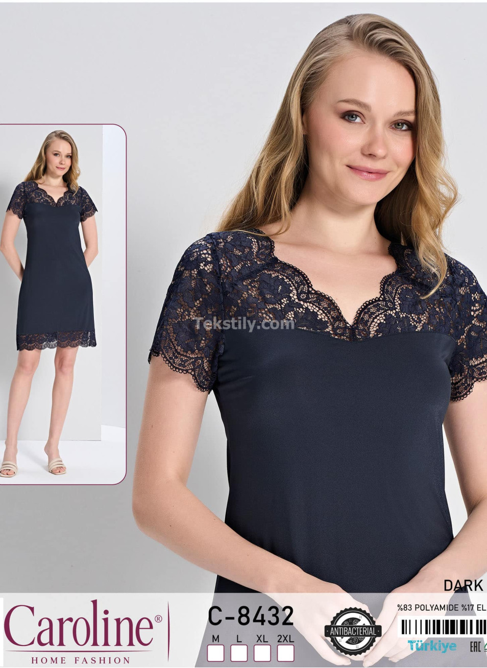 Женская Ночная Сорочка Caroline (M+L+XL+2XL)