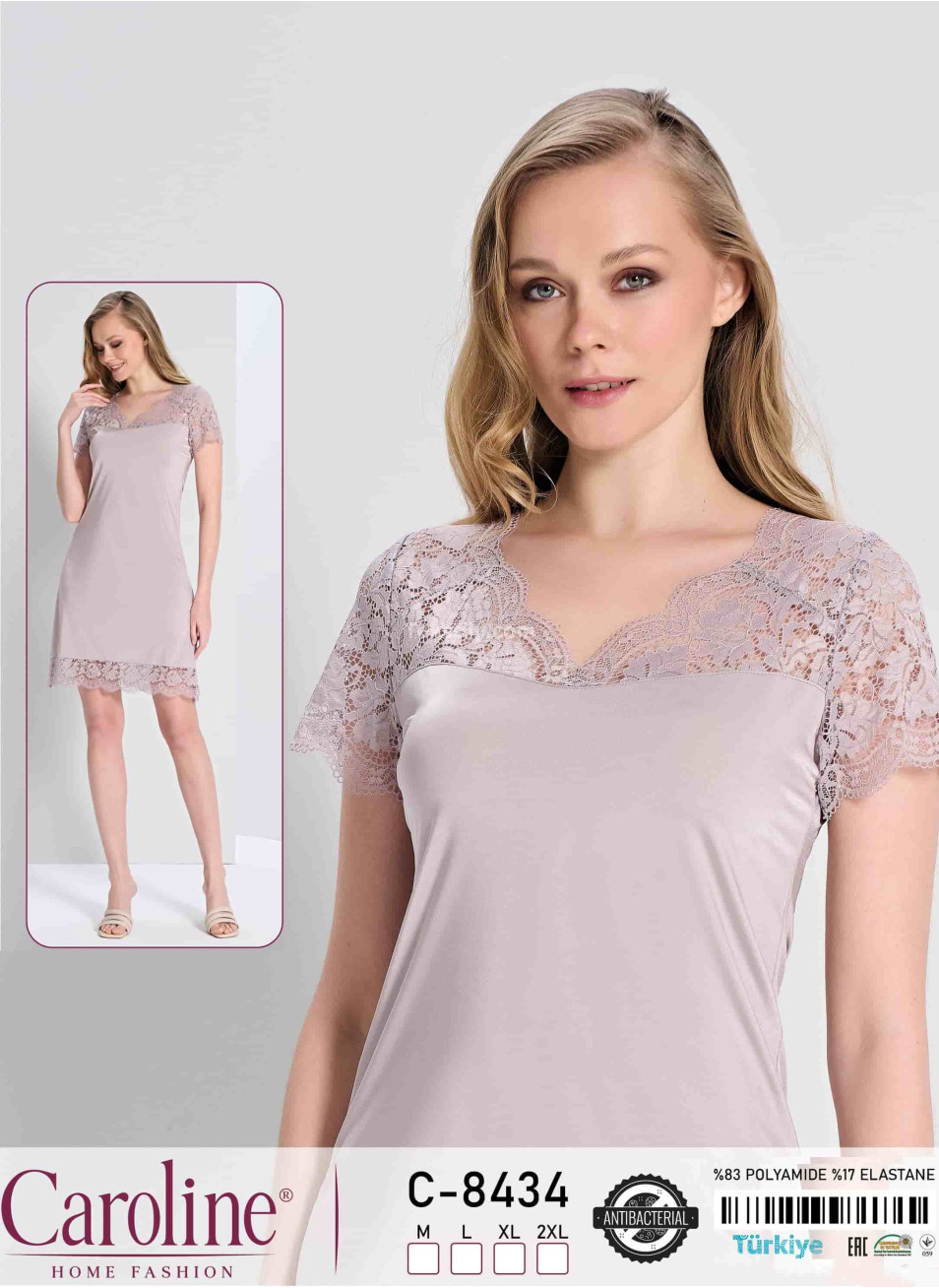 Женская Ночная Сорочка Caroline (M+L+XL+2XL)