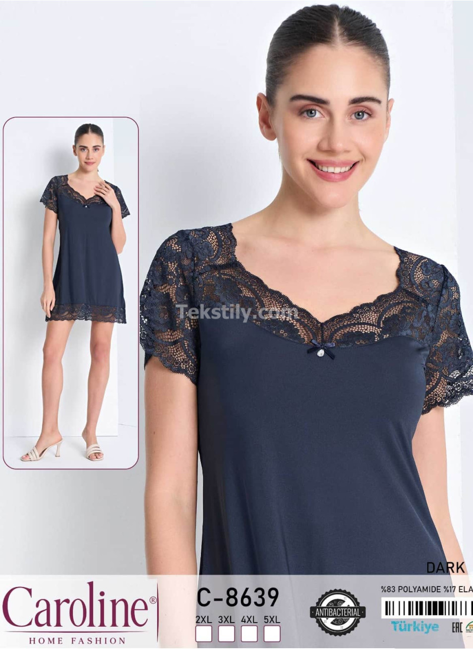 Женская Ночная Сорочка Caroline (M+L+XL+2XL)