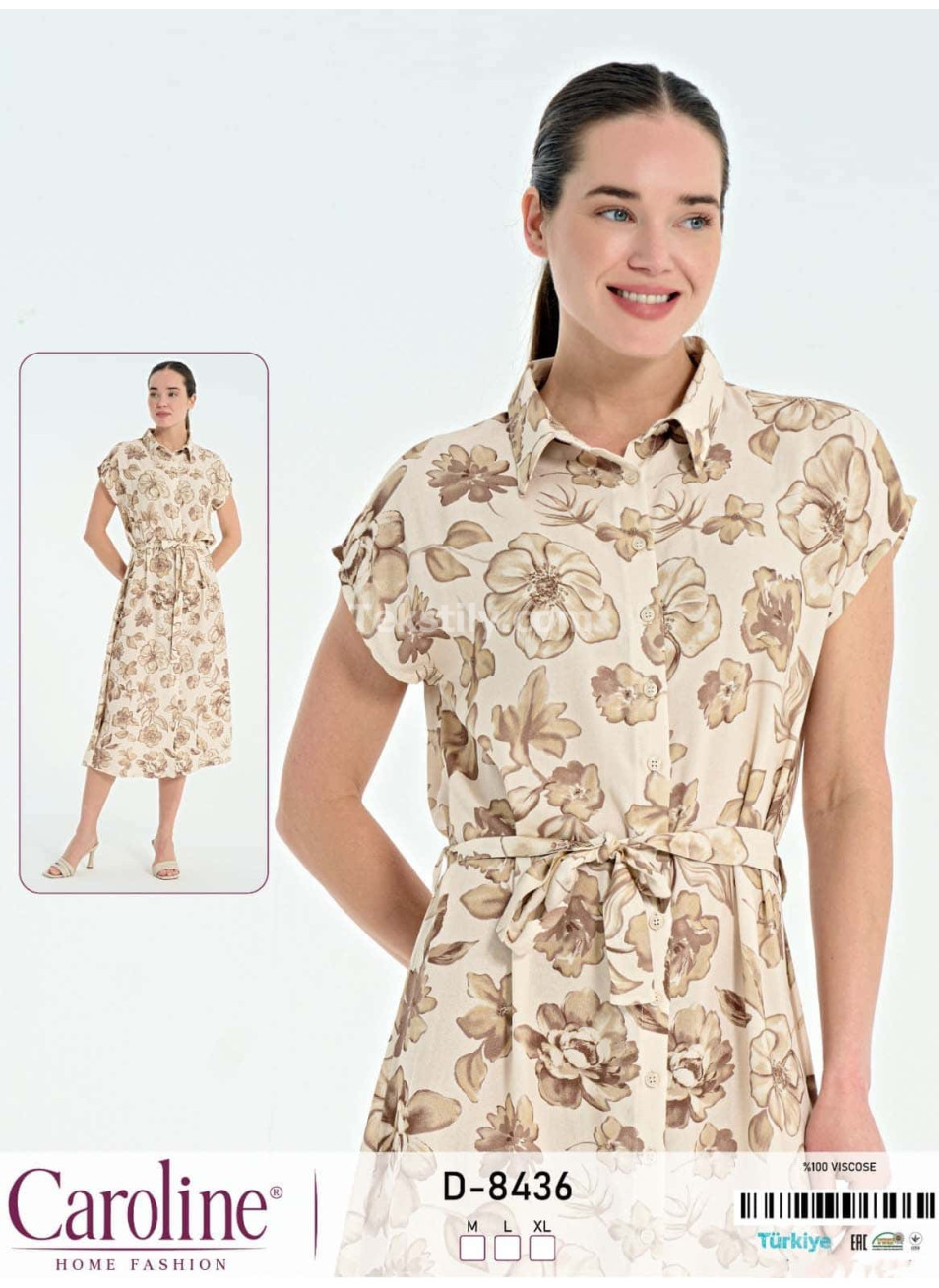 Женское домашнее платье Caroline (M+L+XL)