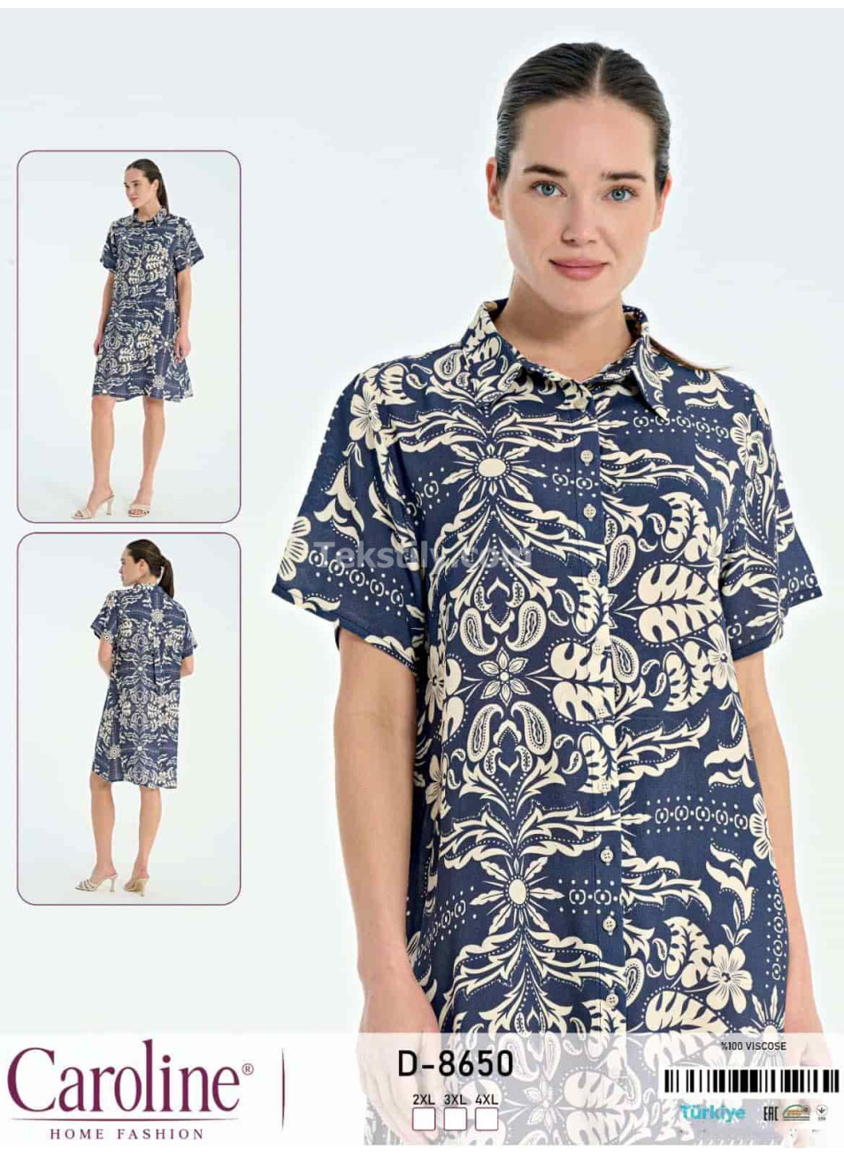 Женское домашнее платье Caroline (2XL+3XL+4XL)