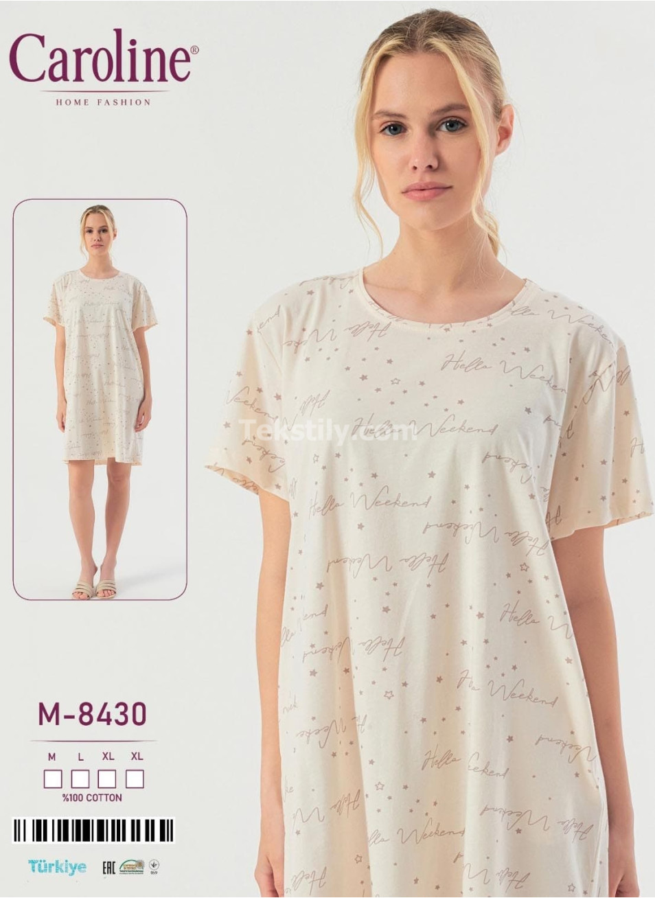 Женская Ночная Сорочка Caroline (M+L+XL+XL)