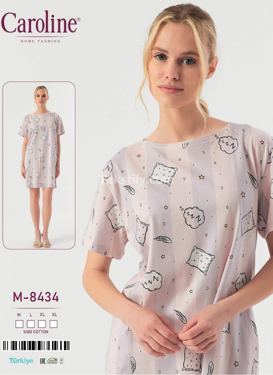Женская Ночная Сорочка Caroline (M+L+XL+XL)