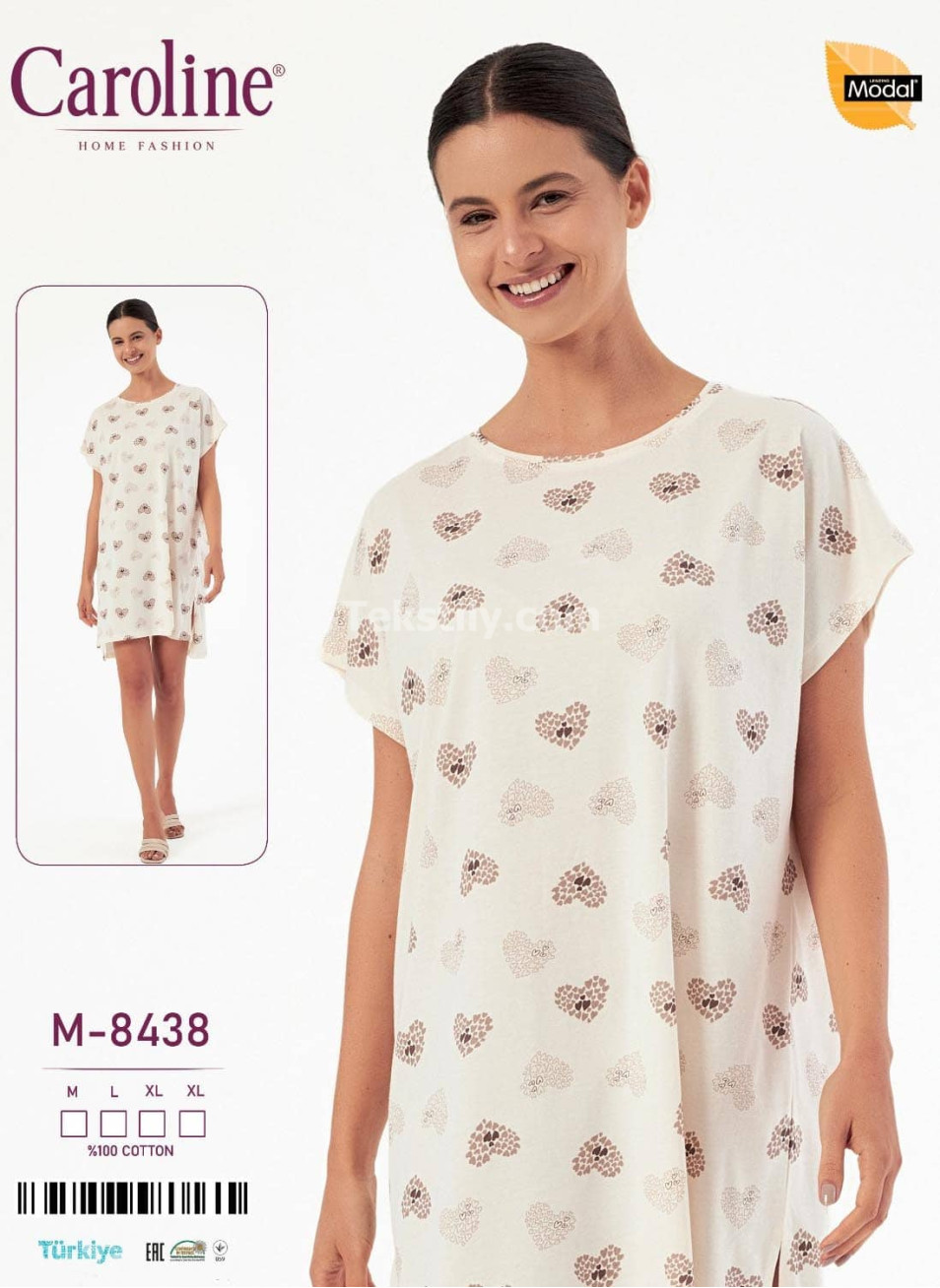 Женская Ночная Сорочка Caroline (M+L+XL+XL)