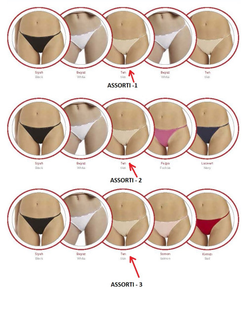 Женские  Трусы STRING BIKINI MODAL 5 шт. / Уп. Assorti (36-38-40-42) U.S.POLO ASSN.