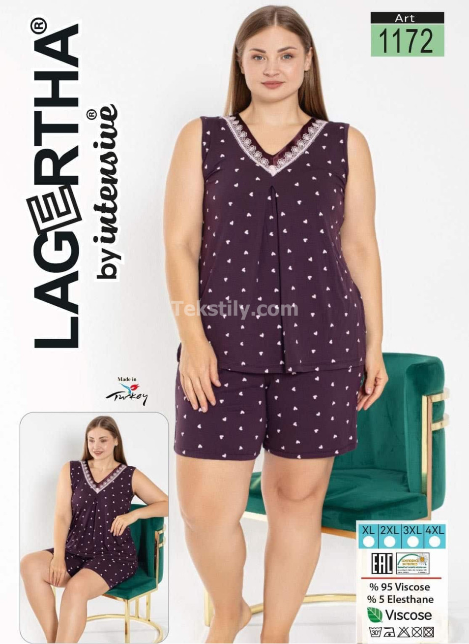 Женский Комплект с Шортами INTENSIVE-LAGERTHA (XL+2XL+3XL+4XL)