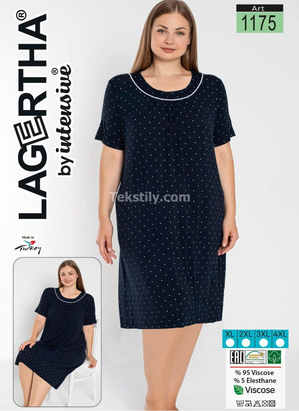 Ночная Сорочка INTENSIVE-LAGERTHA (XL+2XL+3XL+4XL)