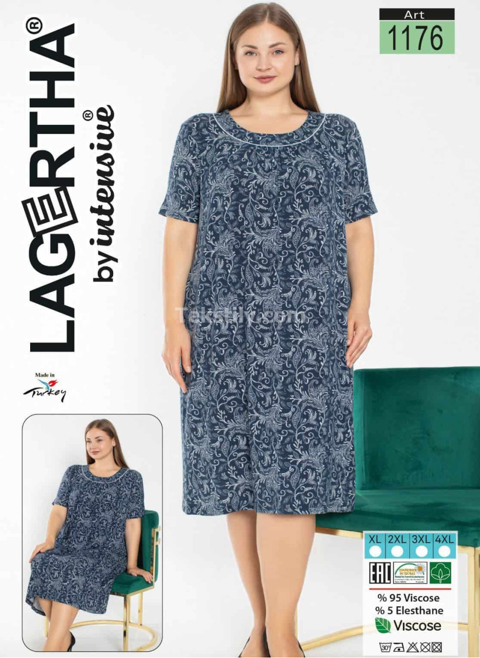 Ночная Сорочка INTENSIVE-LAGERTHA (XL+2XL+3XL+4XL)