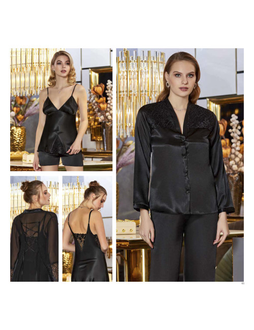 Женский Атласный Набор с Халатом 6-КА (S,M,L,XL) JEREMI