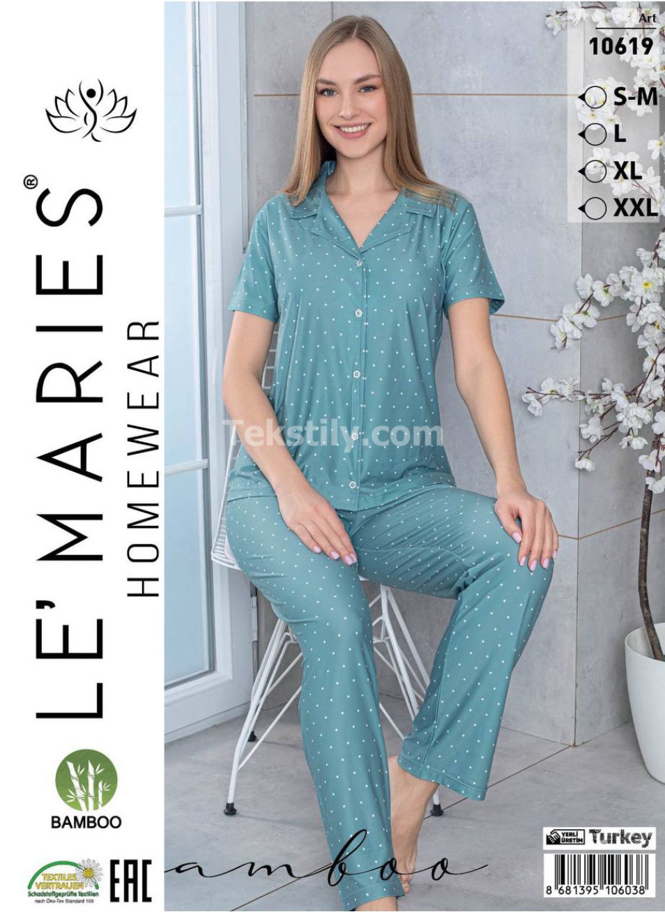 Женский Бамбуковый Домашний Костюм LE'MARIES (S/M+L+XL+2XL)