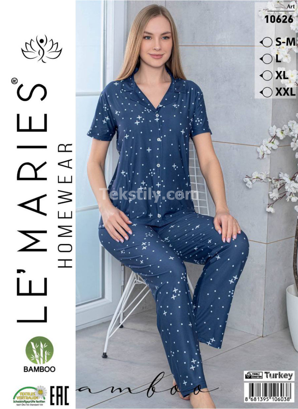 Женский Бамбуковый Домашний Костюм LE'MARIES (S/M+L+XL+2XL)
