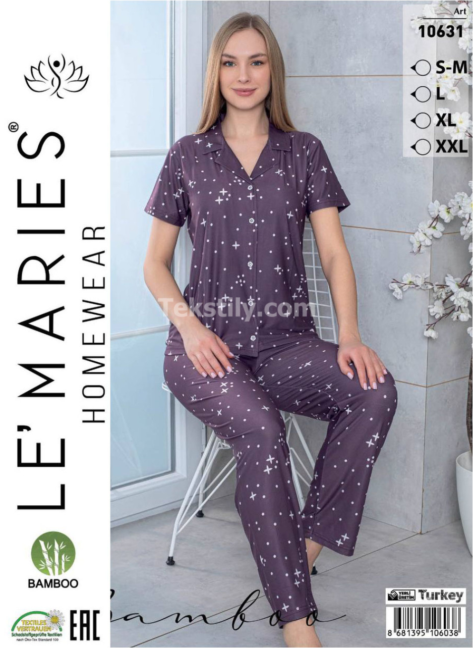 Женский Бамбуковый Домашний Костюм LE'MARIES (S/M+L+XL+2XL)