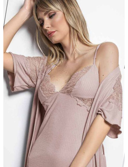 Ночная Сорочка с Халатом (S+M+L+XL+2XL) Monamise 2024