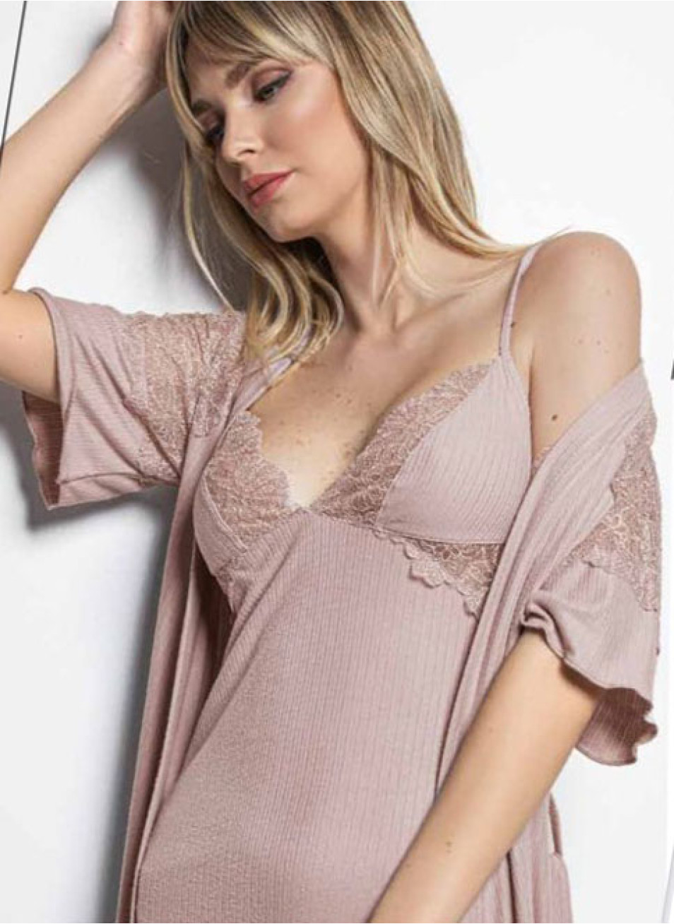 Ночная Сорочка с Халатом (S+M+L+XL+2XL) Monamise 2024