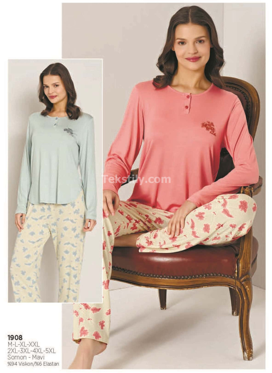 Женская Пижама Pijadore 2025/26 (2XL+3XL+4XL+5XL)