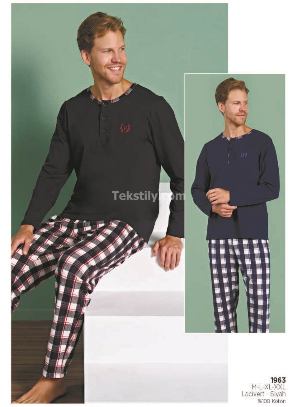 Мужская пижама PİJADORE 2025/26 (M+L+XL+2XL)