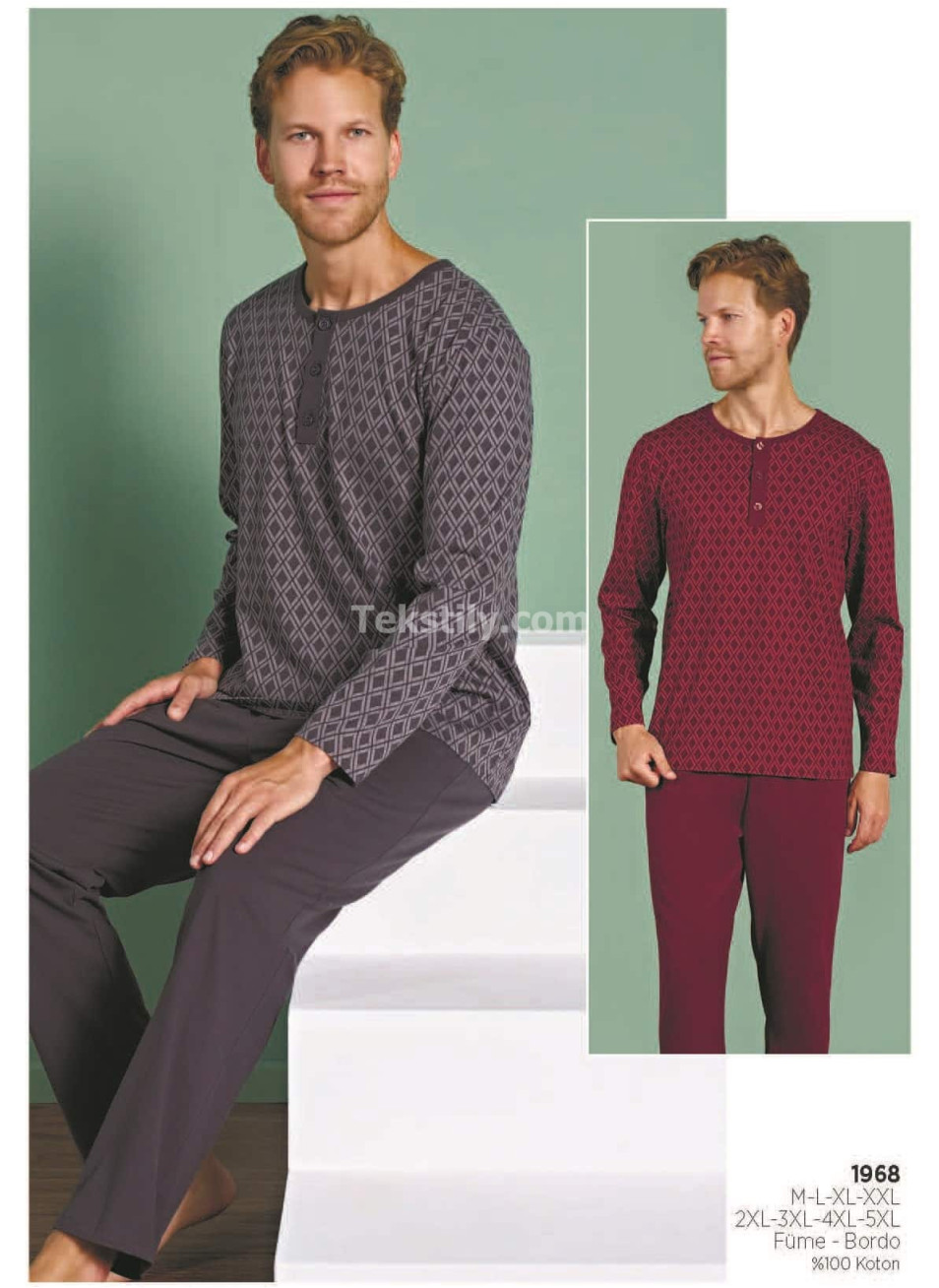 Мужская пижама PİJADORE 2025/26 (M+L+XL+2XL)