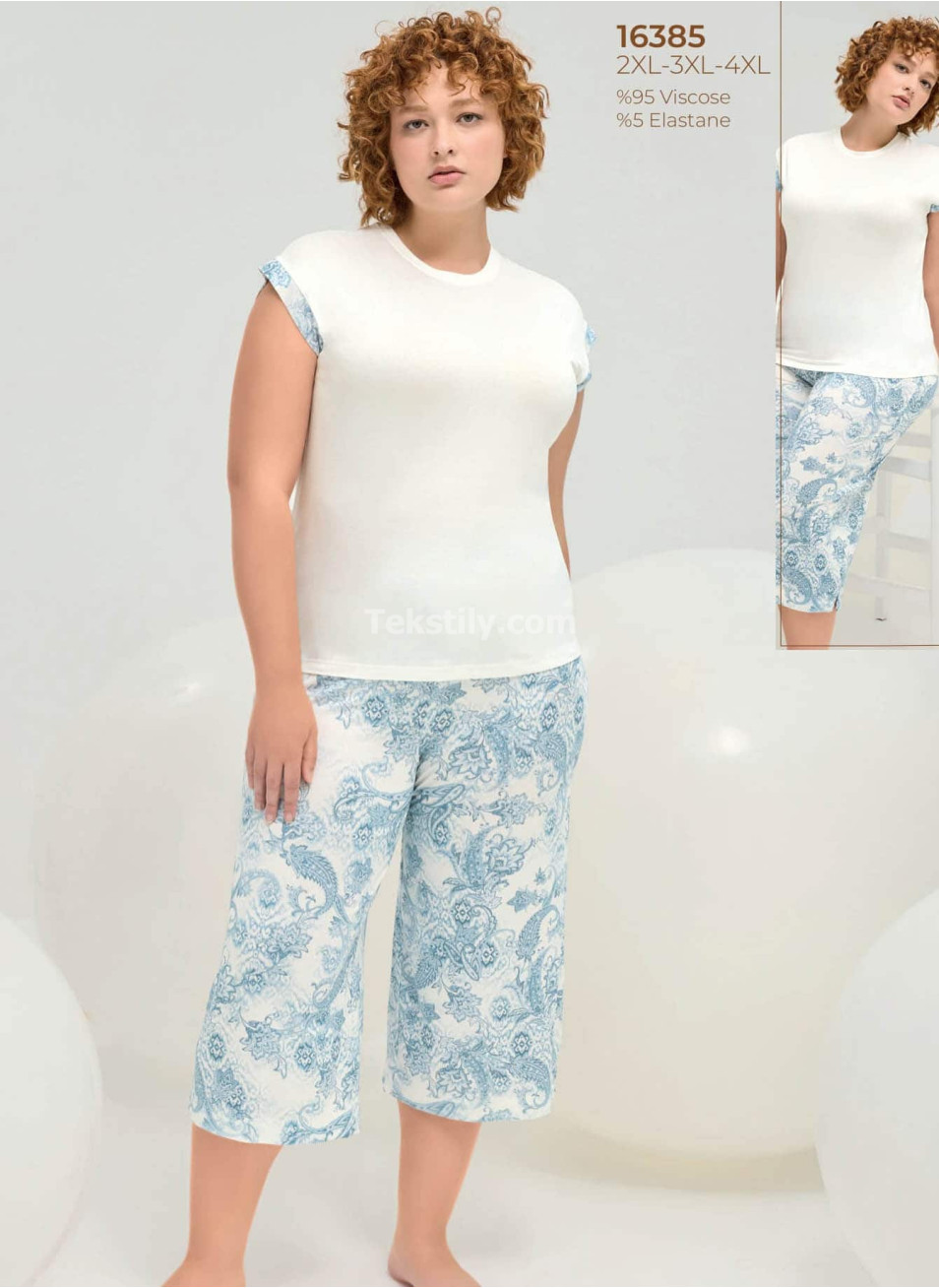 Женская пижама комплект с капри Sevim 2025 (2XL+3XL+4XL)