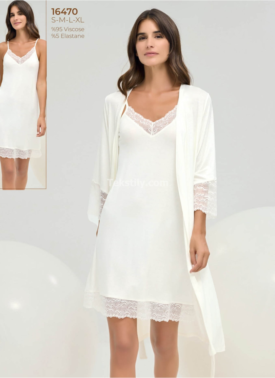 Ночная сорочка с халатом Sevim 2025 (S+M+L+XL) 