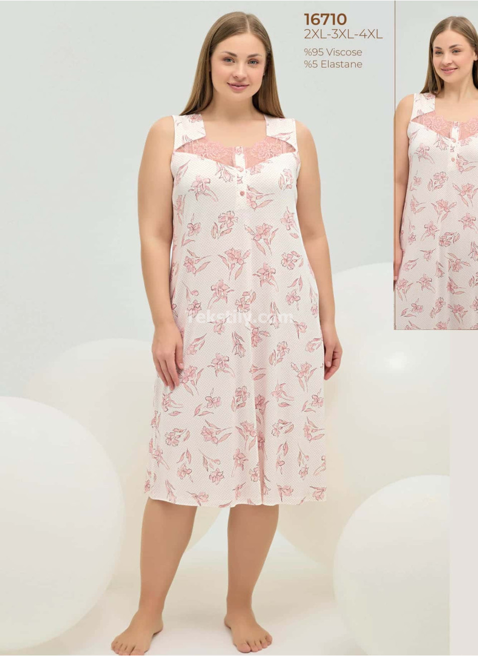Женская Ночная Сорочка Sevim 2025 (2XL+3XL+4XL)