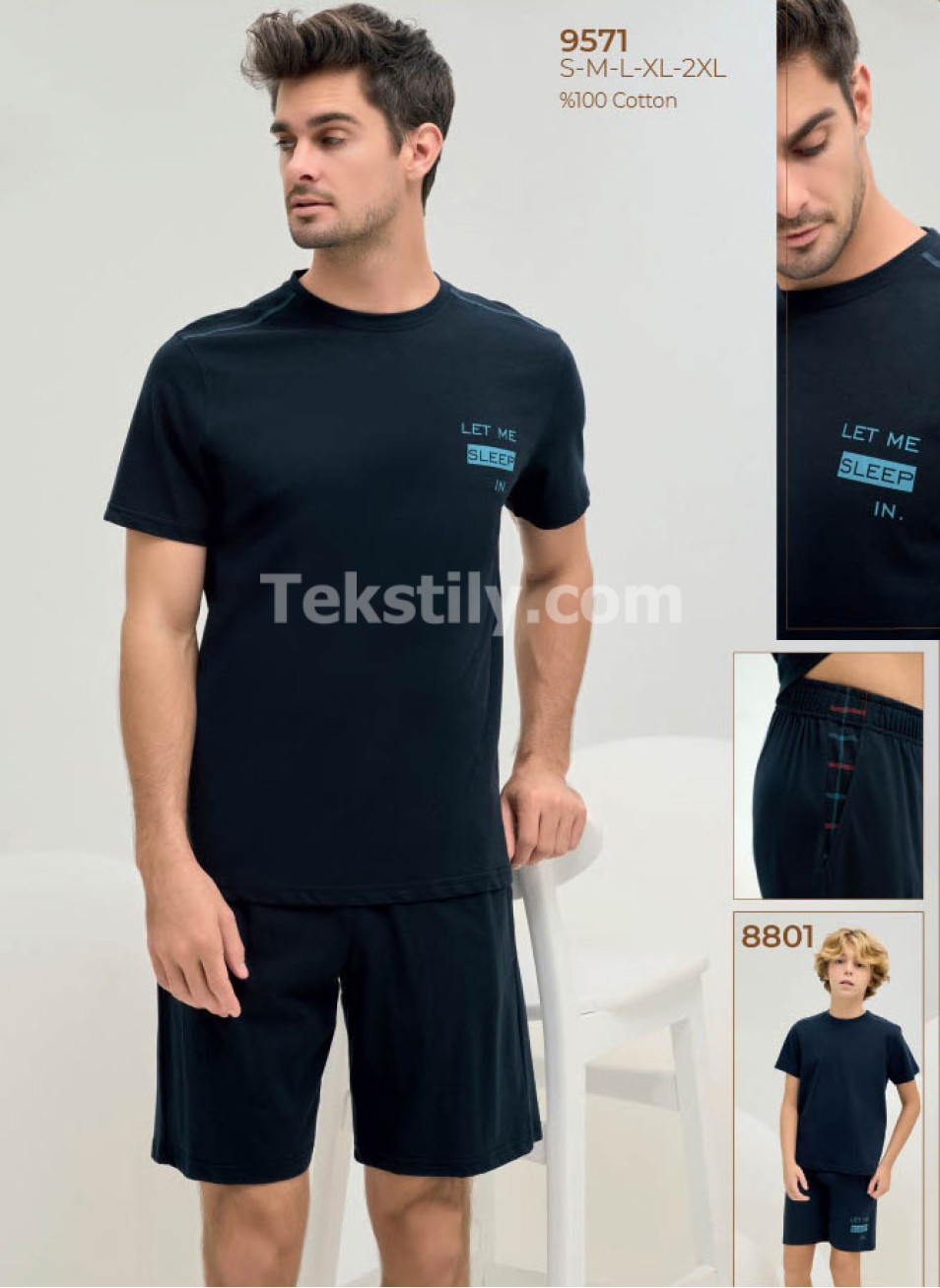 Мужской Комплект с Шортами Sevim 2025 (S+M+L+XL+2XL)