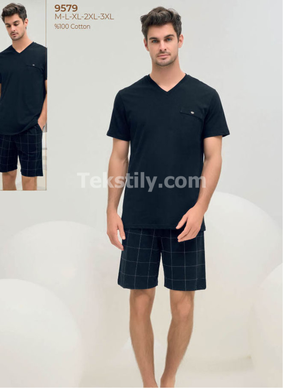 Мужской Комплект с Шортами Sevim 2025 (M+L+XL+2XL+3XL)