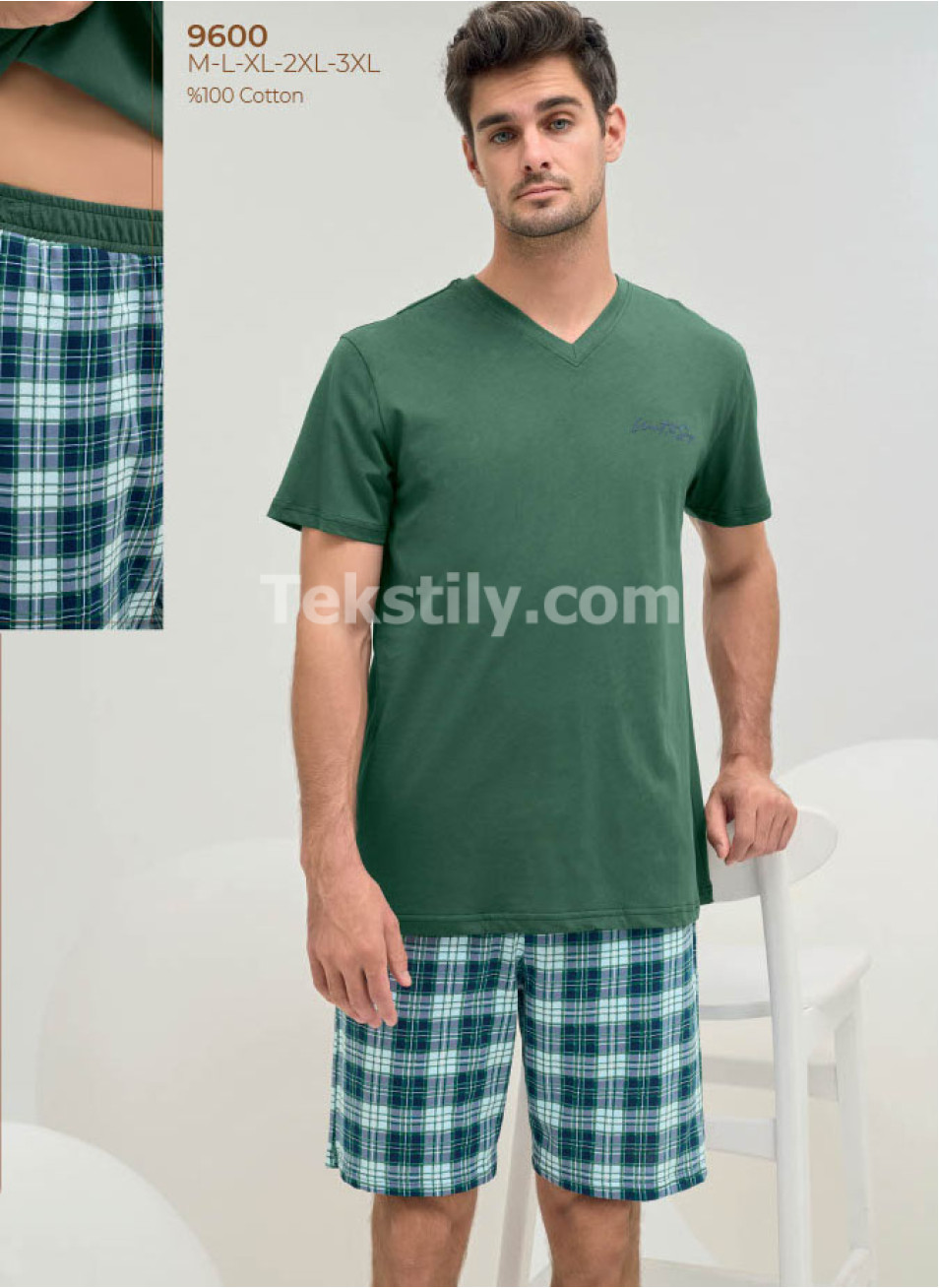 Мужской Комплект с Шортами Sevim 2025 (M+L+XL+2XL+3XL)