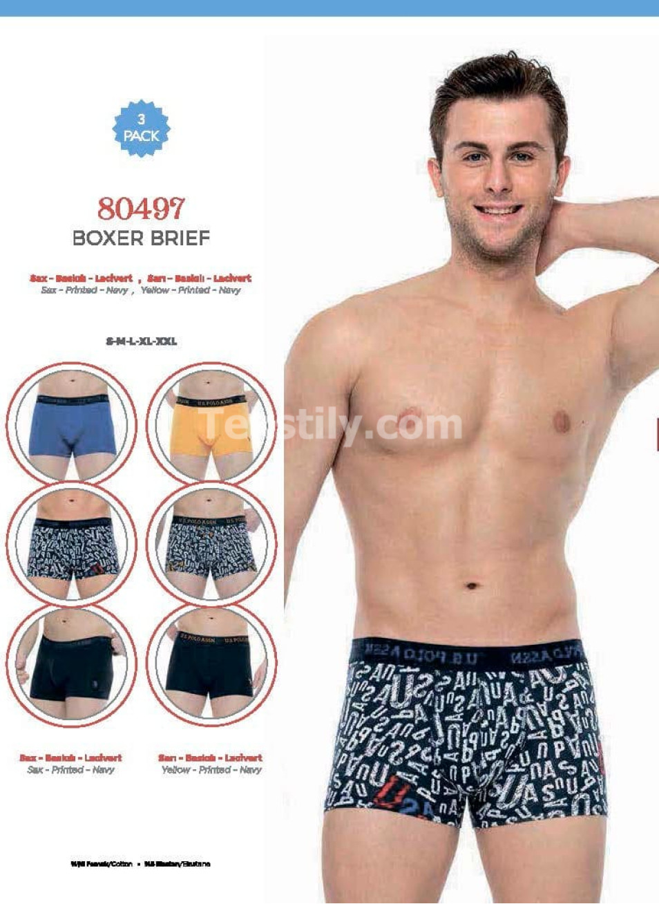 Мужские Трусы Boxer 3 шт./ уп. (S,M,L,XL,2XL) U.S.POLO ASSN.