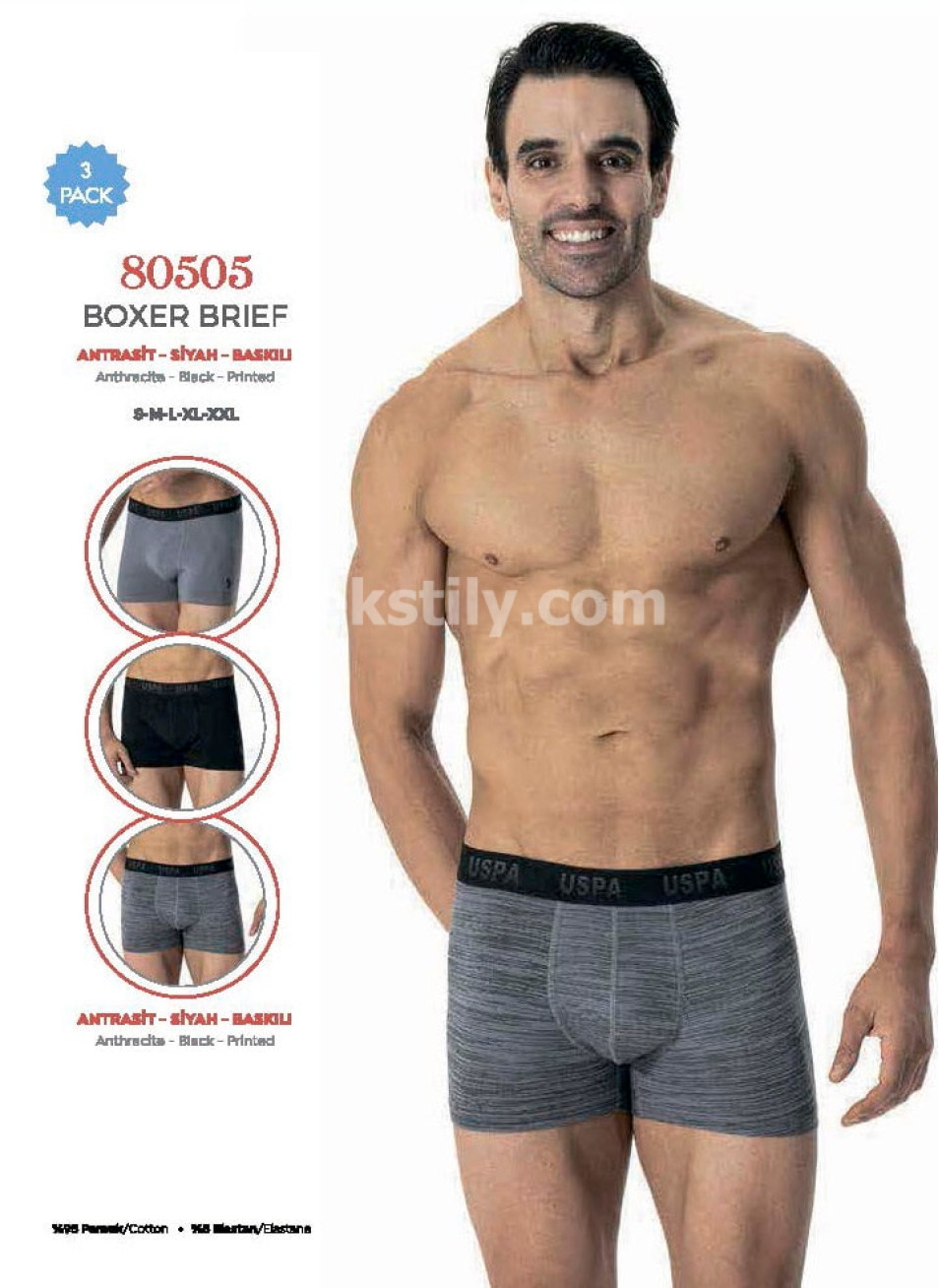 Мужские Трусы Boxer 3 шт./ уп. (S,M,L,XL,2XL) U.S.POLO ASSN.