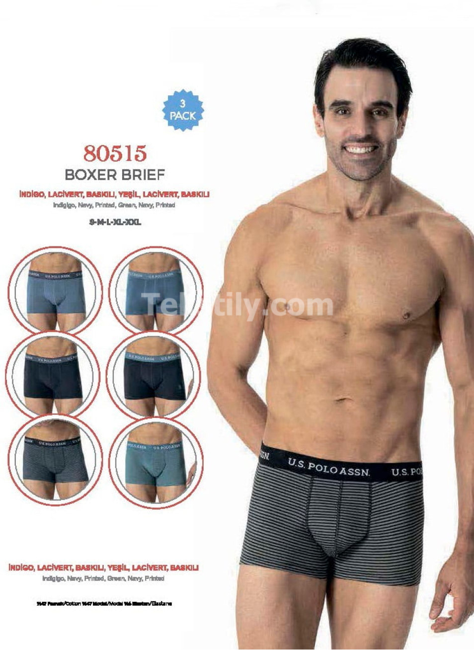 Мужские Трусы Boxer 3 шт./ уп. (S,M,L,XL,2XL) U.S.POLO ASSN.
