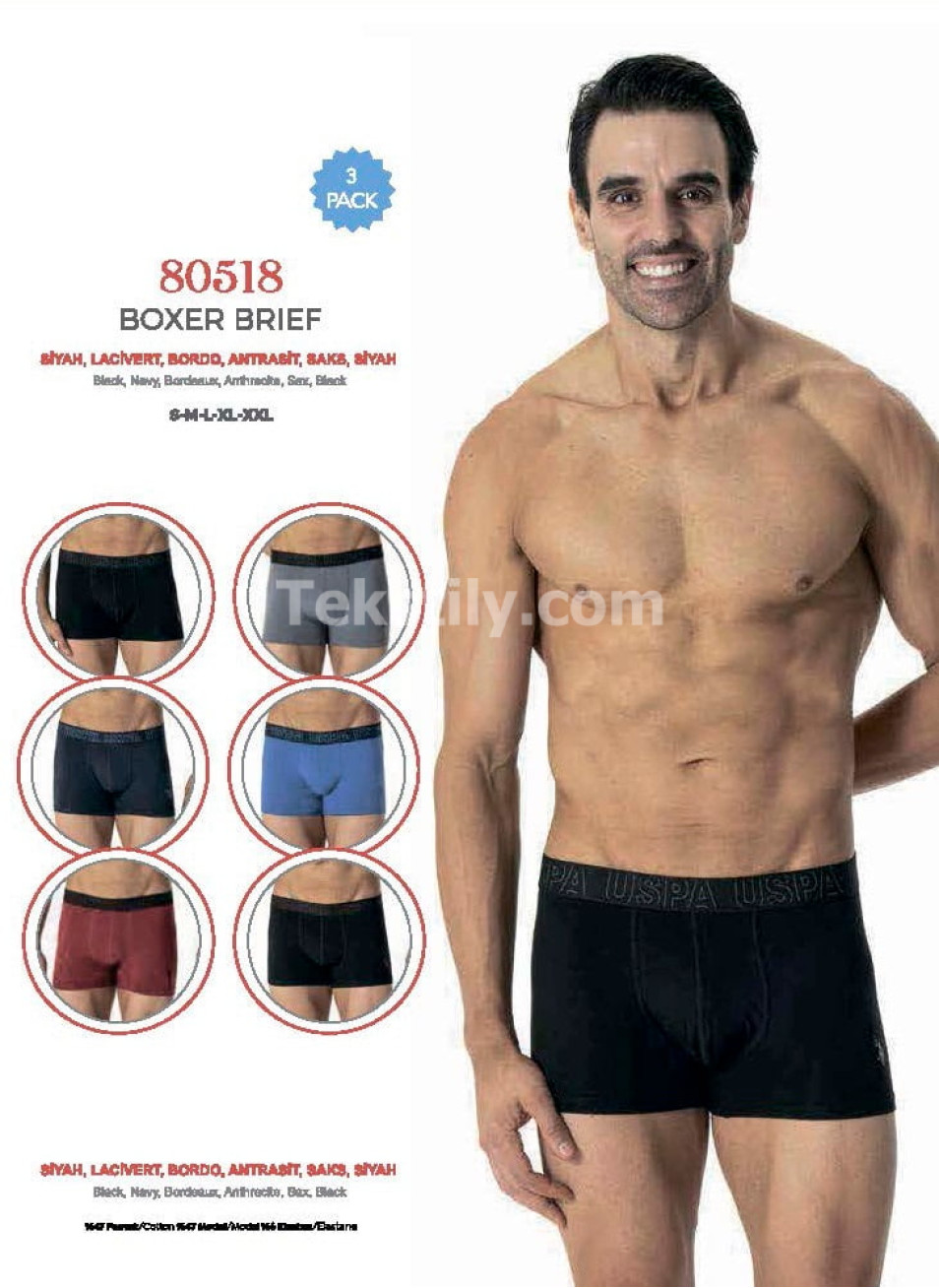 Мужские Трусы Boxer 3 шт./ уп. (S,M,L,XL,2XL) U.S.POLO ASSN.