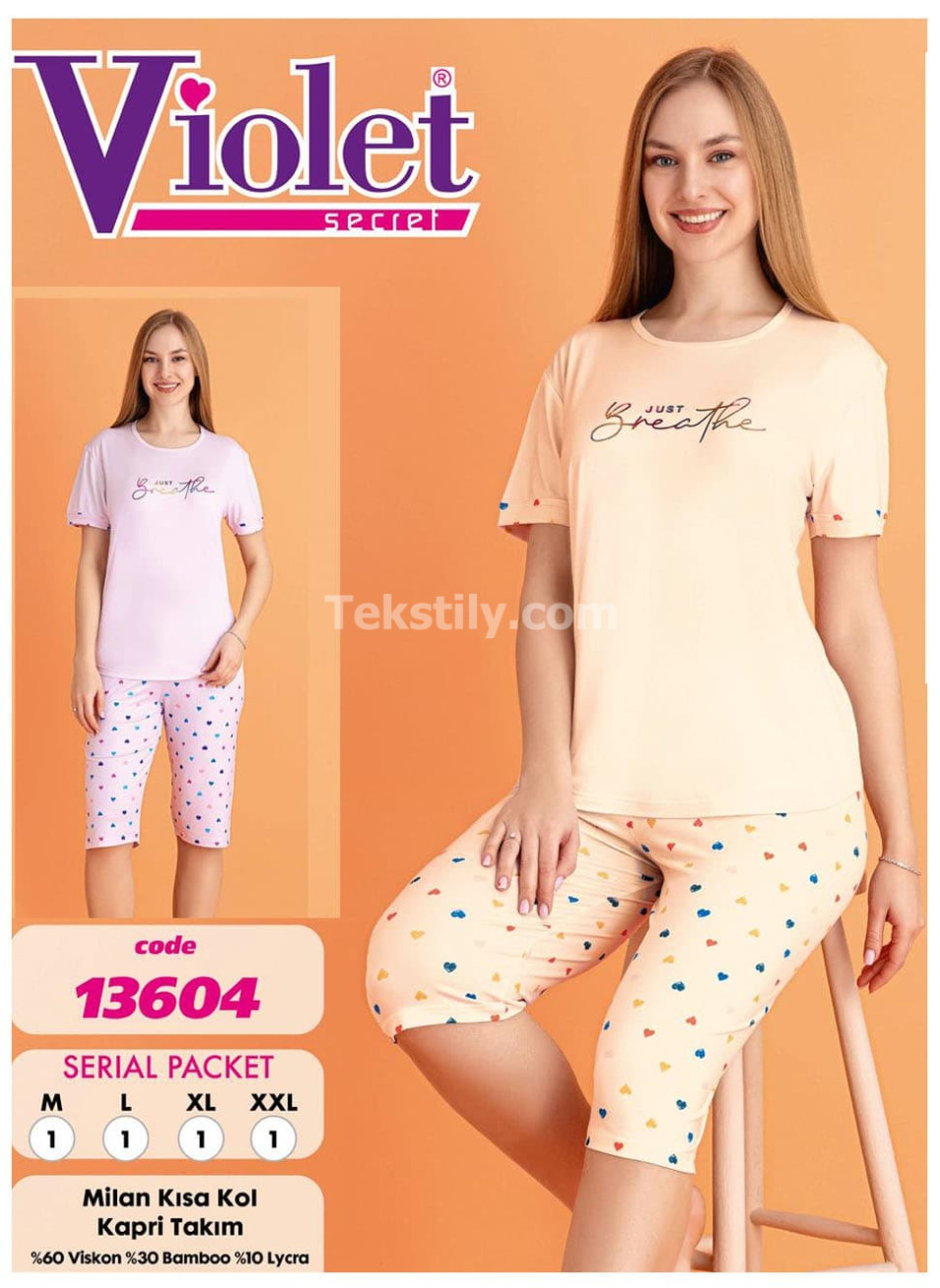 Женский комплект с капри VIOLET (M+L+XL+2XL) VIOLET