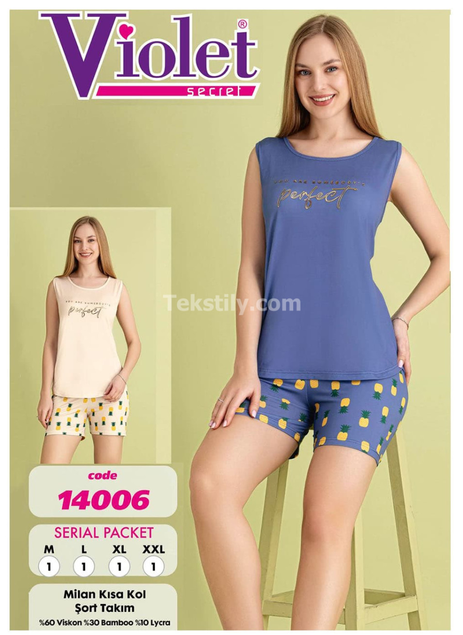 Женский комплект с шортами VIOLET (M+L+XL+2XL)