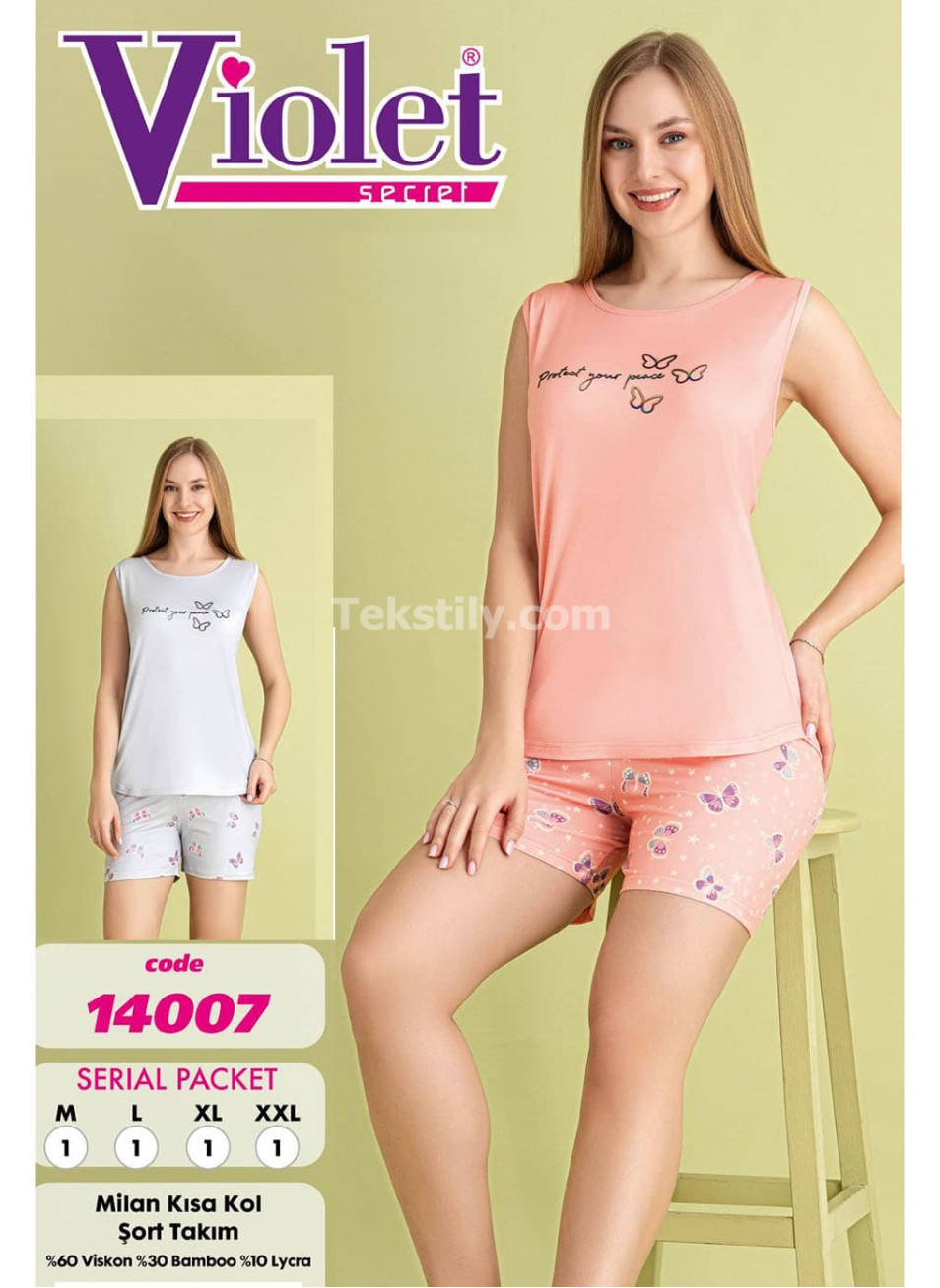 Женский комплект с шортами VIOLET (M+L+XL+2XL)