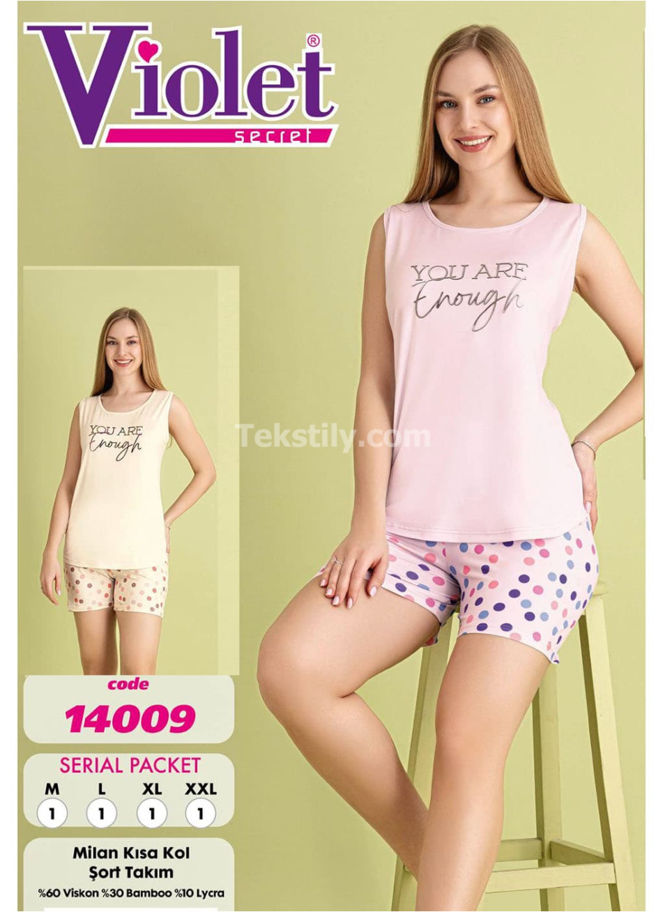 Женский комплект с шортами VIOLET (M+L+XL+2XL)