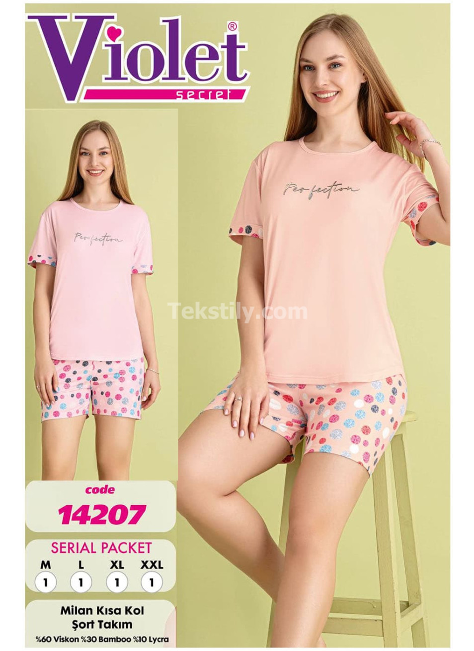 Женский комплект с шортами VIOLET (M+L+XL+2XL)