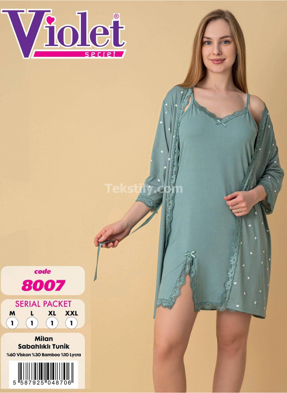 Сорочка с халатом VIOLET (M+L+XL+2XL)